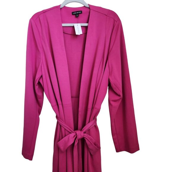 LANE BRYANT Women 22/24 Long Jacket Duster Open Front Side Pockets Stretch NWT - Picture 2 of 10
